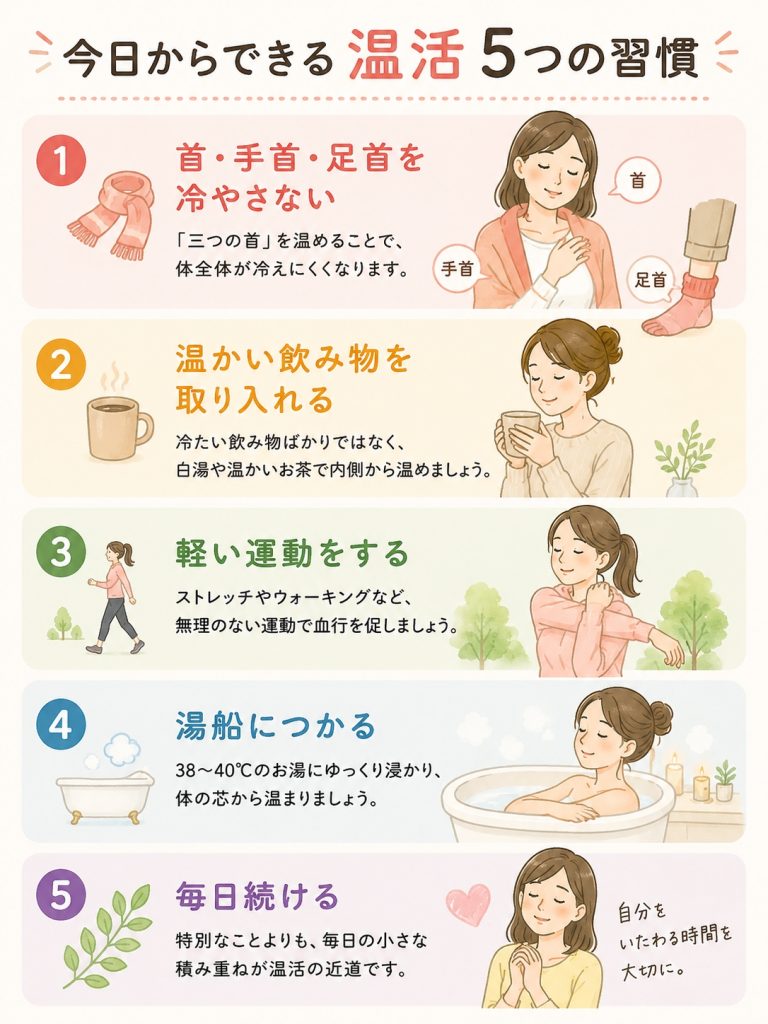 今日からできる温活５つの習慣